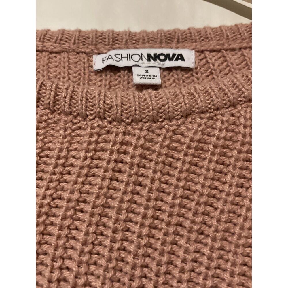 Pink Knit Cropped Sweater - Picture 2 of 5